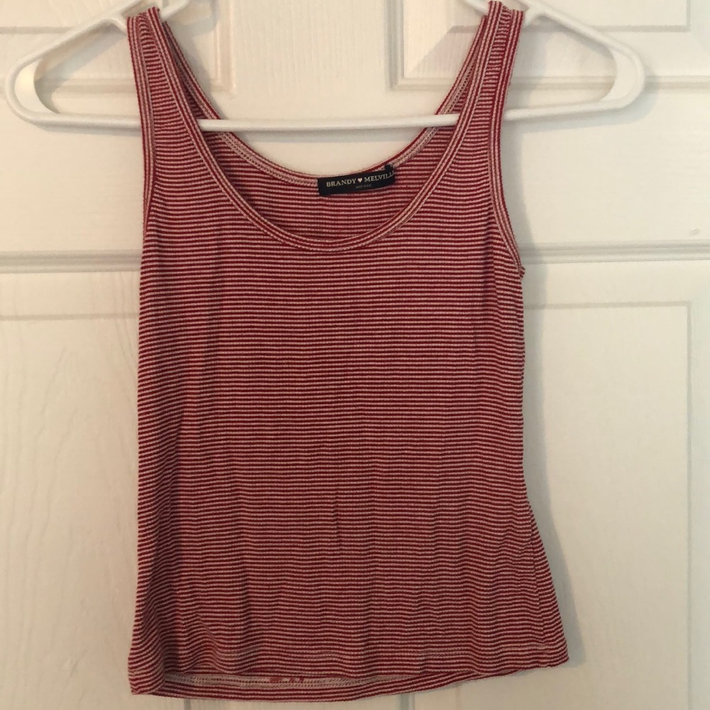 red and white stripped tank top